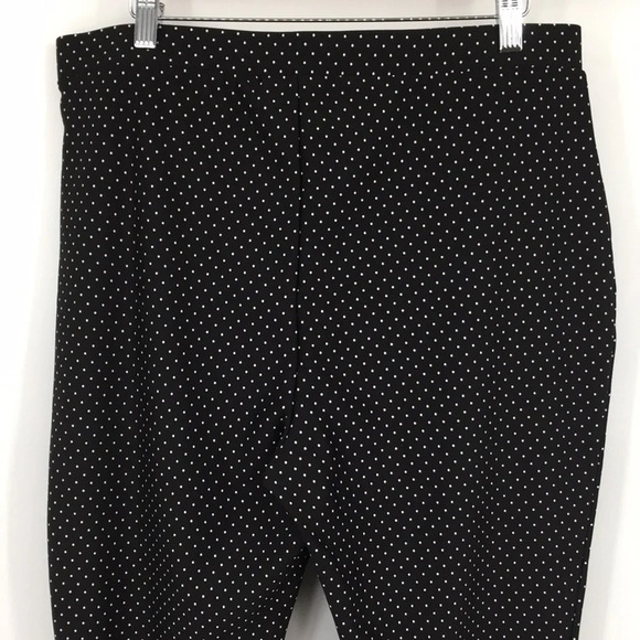 Chico's Black White Dot-Print Crop Leggings Womens 2 Large Pull On - Picture 6 of 14